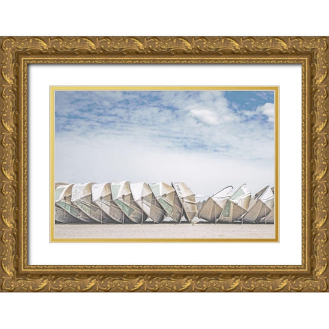 Wooden Boats Gold Ornate Wood Framed Art Print with Double Matting by Straatsma, Leah