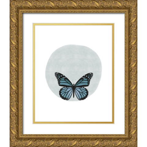 Butterfly Circle Gold Ornate Wood Framed Art Print with Double Matting by Straatsma, Leah