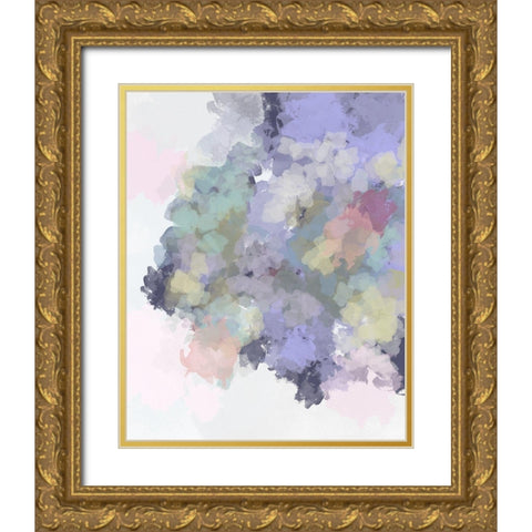 Lavender Watercolor Gold Ornate Wood Framed Art Print with Double Matting by Straatsma, Leah