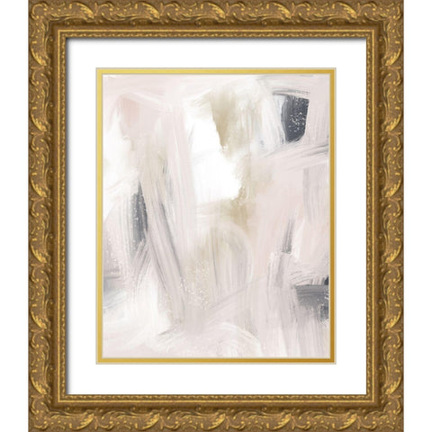 Blush and Gold and Blue Grey Gold Ornate Wood Framed Art Print with Double Matting by Straatsma, Leah