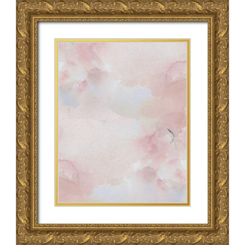 Blush Pink Print Gold Ornate Wood Framed Art Print with Double Matting by Straatsma, Leah