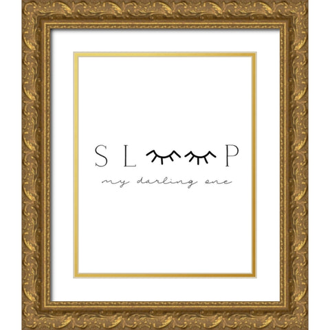 Sleep My Darling One Gold Ornate Wood Framed Art Print with Double Matting by Straatsma, Leah