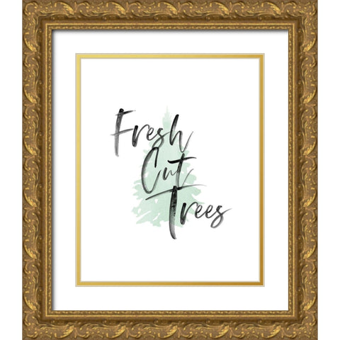 Fresh Cute Trees Gold Ornate Wood Framed Art Print with Double Matting by Straatsma, Leah