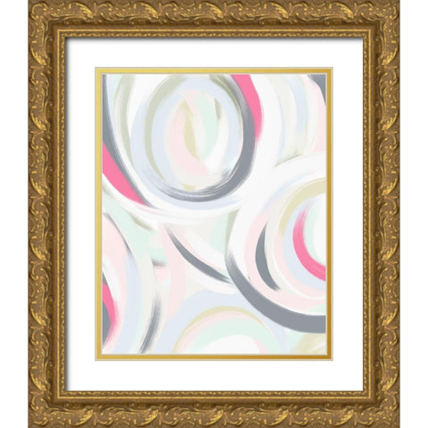 Abstract Pinky 3 Gold Ornate Wood Framed Art Print with Double Matting by Straatsma, Leah