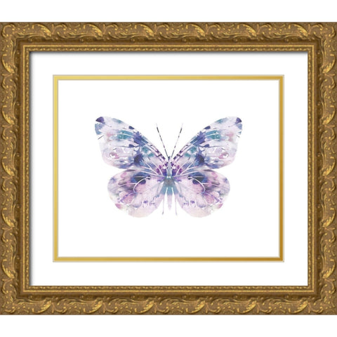 Butterfly 1 Gold Ornate Wood Framed Art Print with Double Matting by Straatsma, Leah