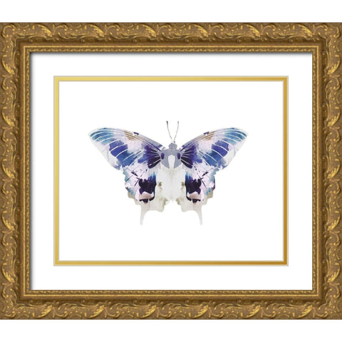 Butterfly 3 Gold Ornate Wood Framed Art Print with Double Matting by Straatsma, Leah