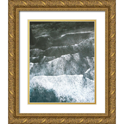 Serenity Moody Waves Gold Ornate Wood Framed Art Print with Double Matting by Straatsma, Leah