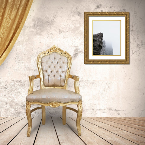 Serenity Cliffs Gold Ornate Wood Framed Art Print with Double Matting by Straatsma, Leah