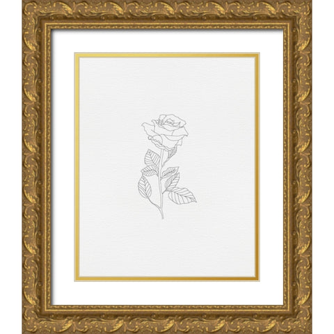 Black Rose 2 Gold Ornate Wood Framed Art Print with Double Matting by Straatsma, Leah
