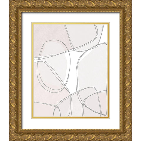 Modern Lines and Shapes Gold Ornate Wood Framed Art Print with Double Matting by Straatsma, Leah