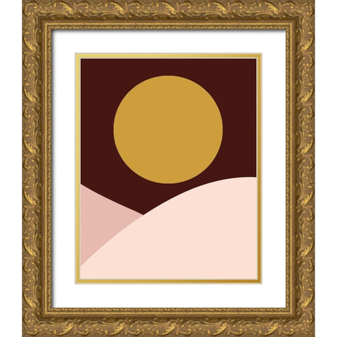 Earthen Sunset Gold Ornate Wood Framed Art Print with Double Matting by Straatsma, Leah