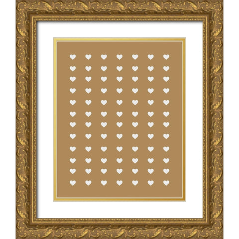 Earthern Golden Hearts Gold Ornate Wood Framed Art Print with Double Matting by Straatsma, Leah