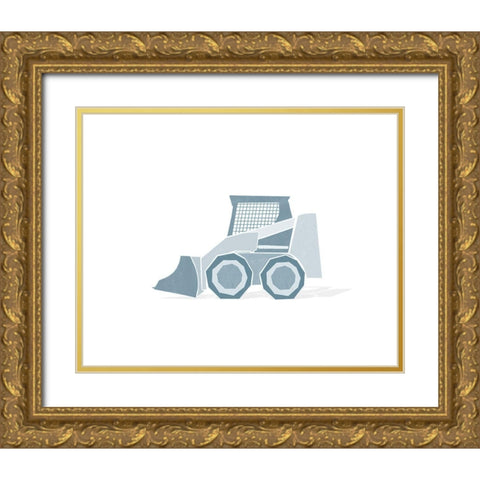 Construction Loader Blue Gold Ornate Wood Framed Art Print with Double Matting by Straatsma, Leah