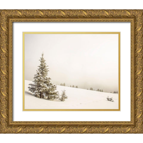 Hazy Winterland Gold Ornate Wood Framed Art Print with Double Matting by Straatsma, Leah