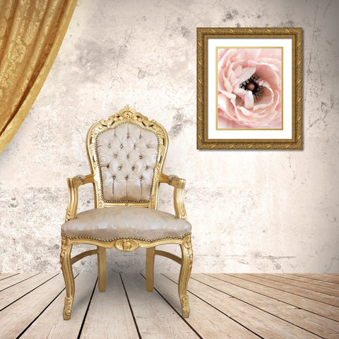 Pretty in Pink Floral Gold Ornate Wood Framed Art Print with Double Matting by Straatsma, Leah