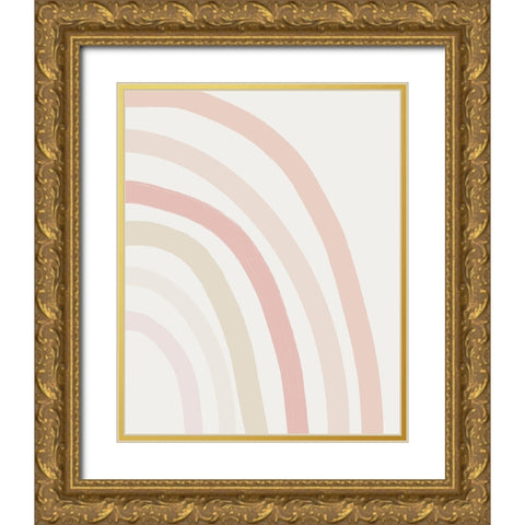 Pastel Half Rainbow Right Gold Ornate Wood Framed Art Print with Double Matting by Straatsma, Leah