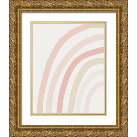 Pastel Half Rainbow Left Gold Ornate Wood Framed Art Print with Double Matting by Straatsma, Leah