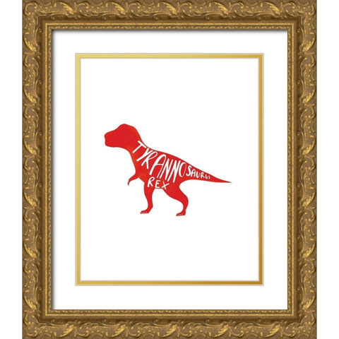 Tyran Rex Gold Ornate Wood Framed Art Print with Double Matting by Straatsma, Leah