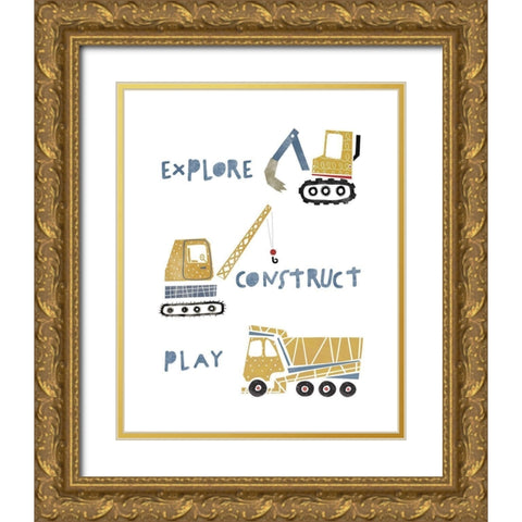 Explore Construct Play Gold Ornate Wood Framed Art Print with Double Matting by Straatsma, Leah