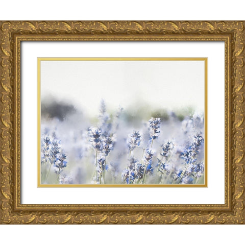 Close Lavender Field Gold Ornate Wood Framed Art Print with Double Matting by Straatsma, Leah