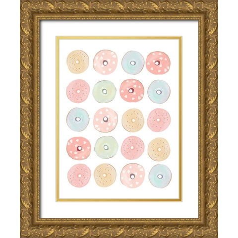 Delicious Donuts 2 Gold Ornate Wood Framed Art Print with Double Matting by Straatsma, Leah