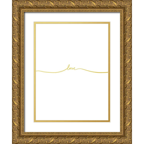Love In Gold Gold Ornate Wood Framed Art Print with Double Matting by Straatsma, Leah