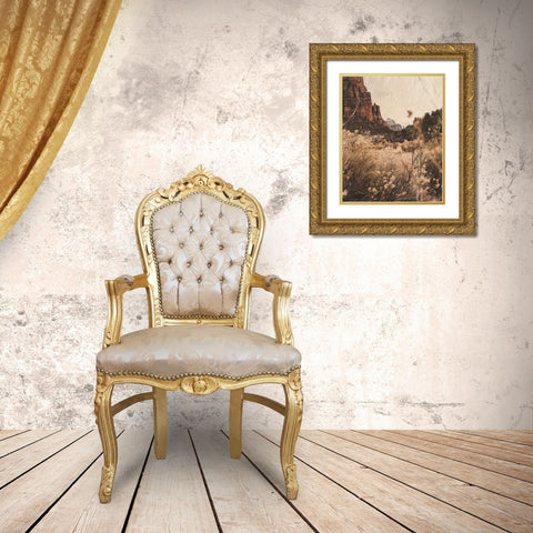 Mountain Range Gold Ornate Wood Framed Art Print with Double Matting by Straatsma, Leah