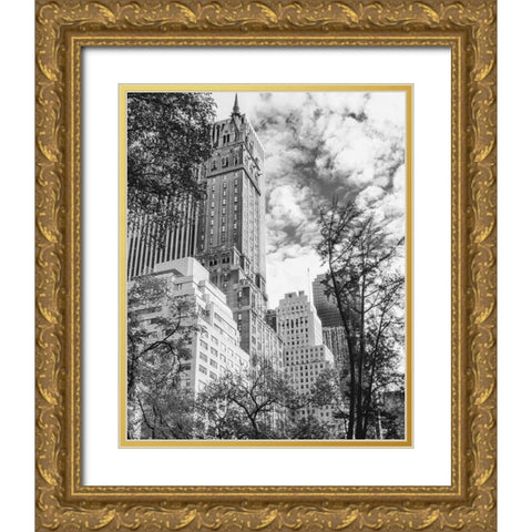 NYC Park Ave Gold Ornate Wood Framed Art Print with Double Matting by Straatsma, Leah