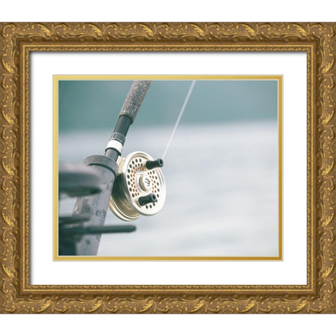 Rod and Reel Gold Ornate Wood Framed Art Print with Double Matting by Straatsma, Leah