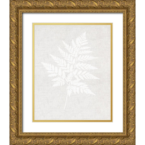 Fern Wall Art Gold Ornate Wood Framed Art Print with Double Matting by Straatsma, Leah