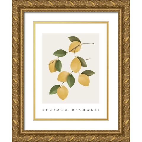 Amalfi Lemons Gold Ornate Wood Framed Art Print with Double Matting by Straatsma, Leah