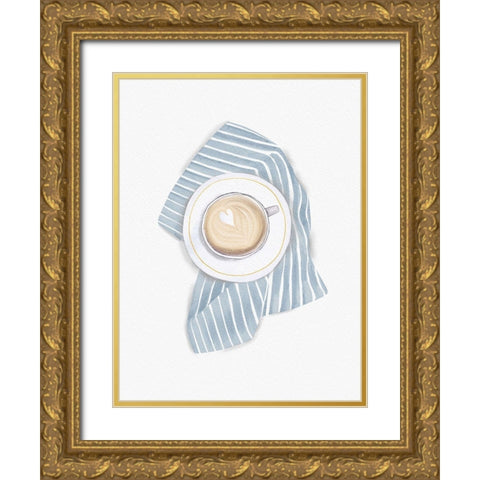Coffee Is Love Gold Ornate Wood Framed Art Print with Double Matting by Straatsma, Leah