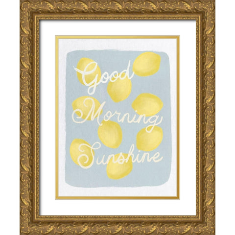 Good Morning Sunshine Lemons Gold Ornate Wood Framed Art Print with Double Matting by Straatsma, Leah