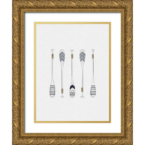 Paddles Gold Ornate Wood Framed Art Print with Double Matting by Straatsma, Leah