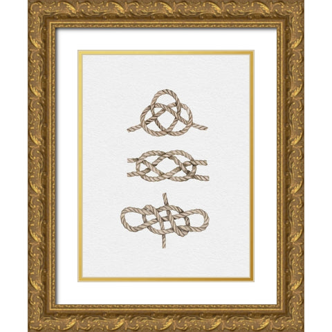 Sailor Knots Gold Ornate Wood Framed Art Print with Double Matting by Straatsma, Leah