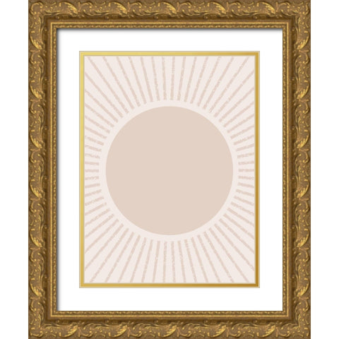 Peach Sunburst Gold Ornate Wood Framed Art Print with Double Matting by Straatsma, Leah