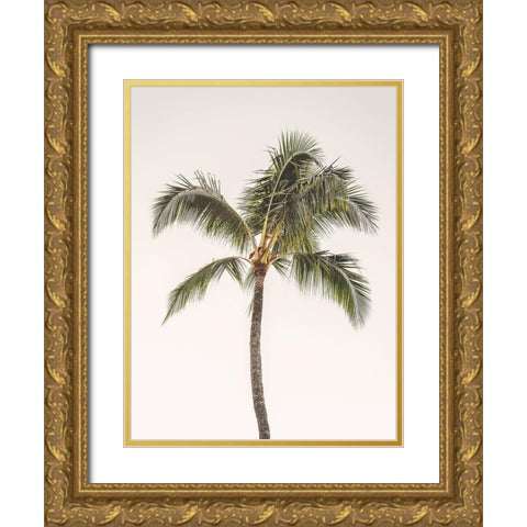 Rosy Palm Tree Gold Ornate Wood Framed Art Print with Double Matting by Straatsma, Leah