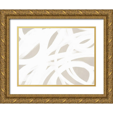 Dreaming in Taupe Gold Ornate Wood Framed Art Print with Double Matting by Straatsma, Leah