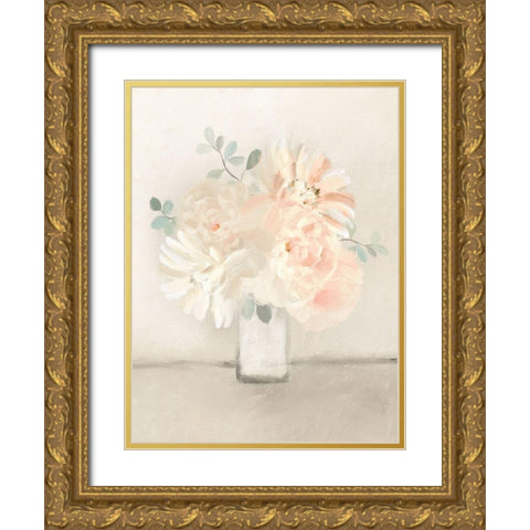 Florals In A Vase Gold Ornate Wood Framed Art Print with Double Matting by Straatsma, Leah