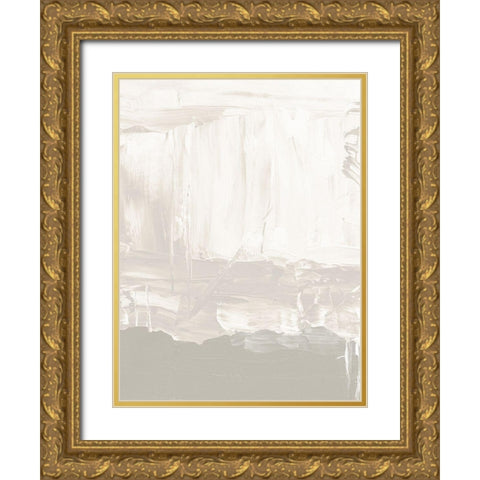 Taupe Abstract Gold Ornate Wood Framed Art Print with Double Matting by Straatsma, Leah