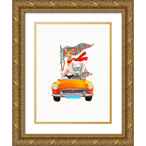 Need 4 Speed Gold Ornate Wood Framed Art Print with Double Matting by Straatsma, Leah