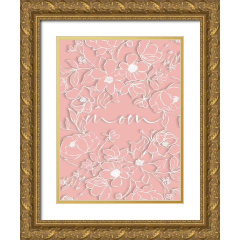 Mom Paper Cut Out Gold Ornate Wood Framed Art Print with Double Matting by Straatsma, Leah