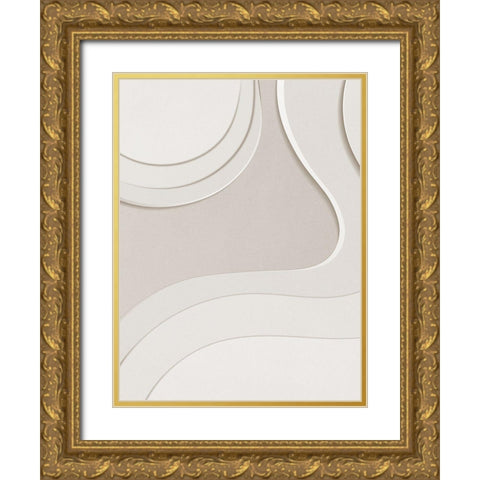 Oatmeal Gold Ornate Wood Framed Art Print with Double Matting by Straatsma, Leah