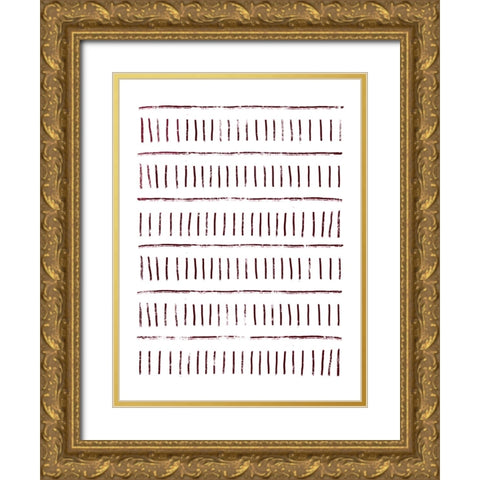 Striped V2 Gold Ornate Wood Framed Art Print with Double Matting by Straatsma, Leah