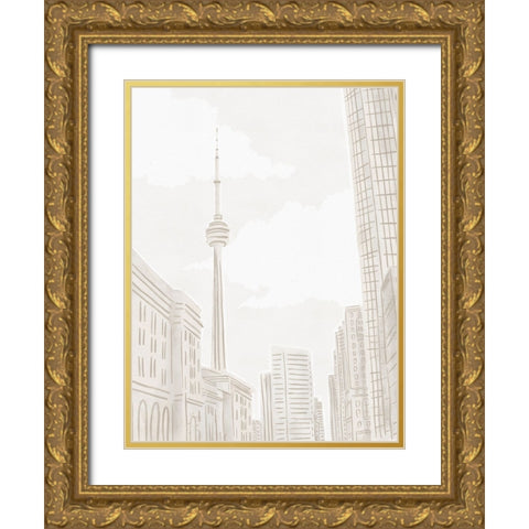 Toronto Gold Ornate Wood Framed Art Print with Double Matting by Straatsma, Leah