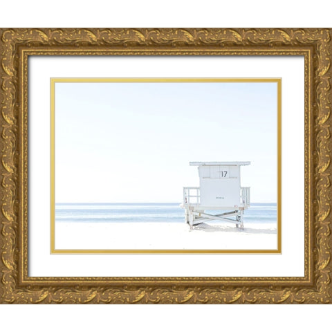 Beach Hut  Coastal 1 Gold Ornate Wood Framed Art Print with Double Matting by Straatsma, Leah
