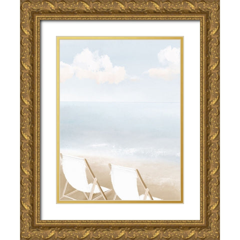 Enjoying The View Gold Ornate Wood Framed Art Print with Double Matting by Straatsma, Leah