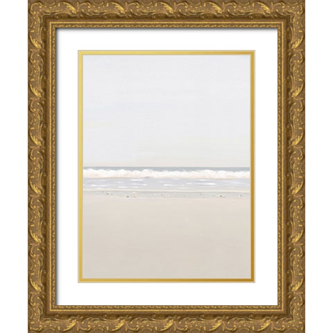 Collecting Rocks At Sunrise Gold Ornate Wood Framed Art Print with Double Matting by Straatsma, Leah