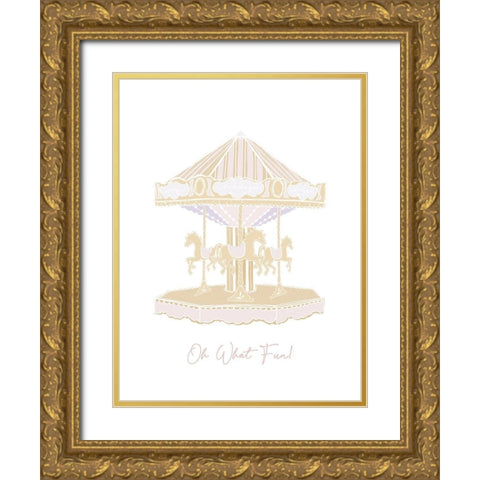 Oh What Fun Gold Ornate Wood Framed Art Print with Double Matting by Straatsma, Leah