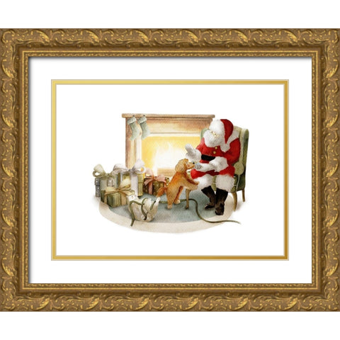A Good Puppy Gold Ornate Wood Framed Art Print with Double Matting by Straatsma, Leah